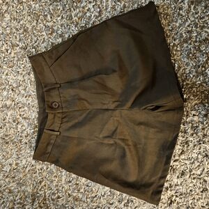 Brown High-Waisted Shorts
